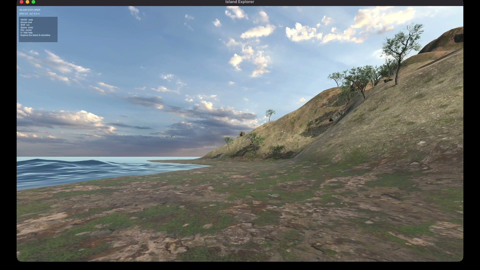 Generated terrain slope close-up