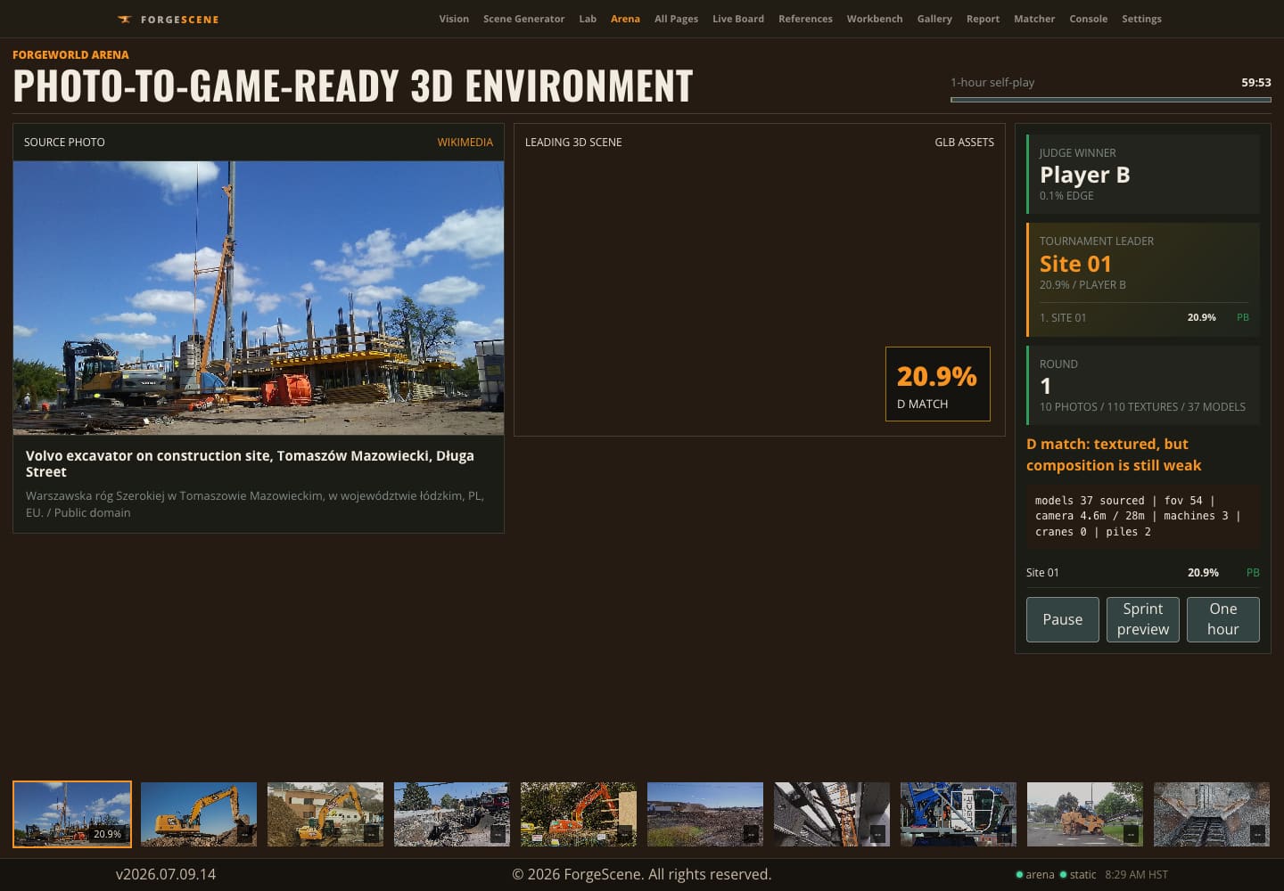 ForgeScene interactive arena
