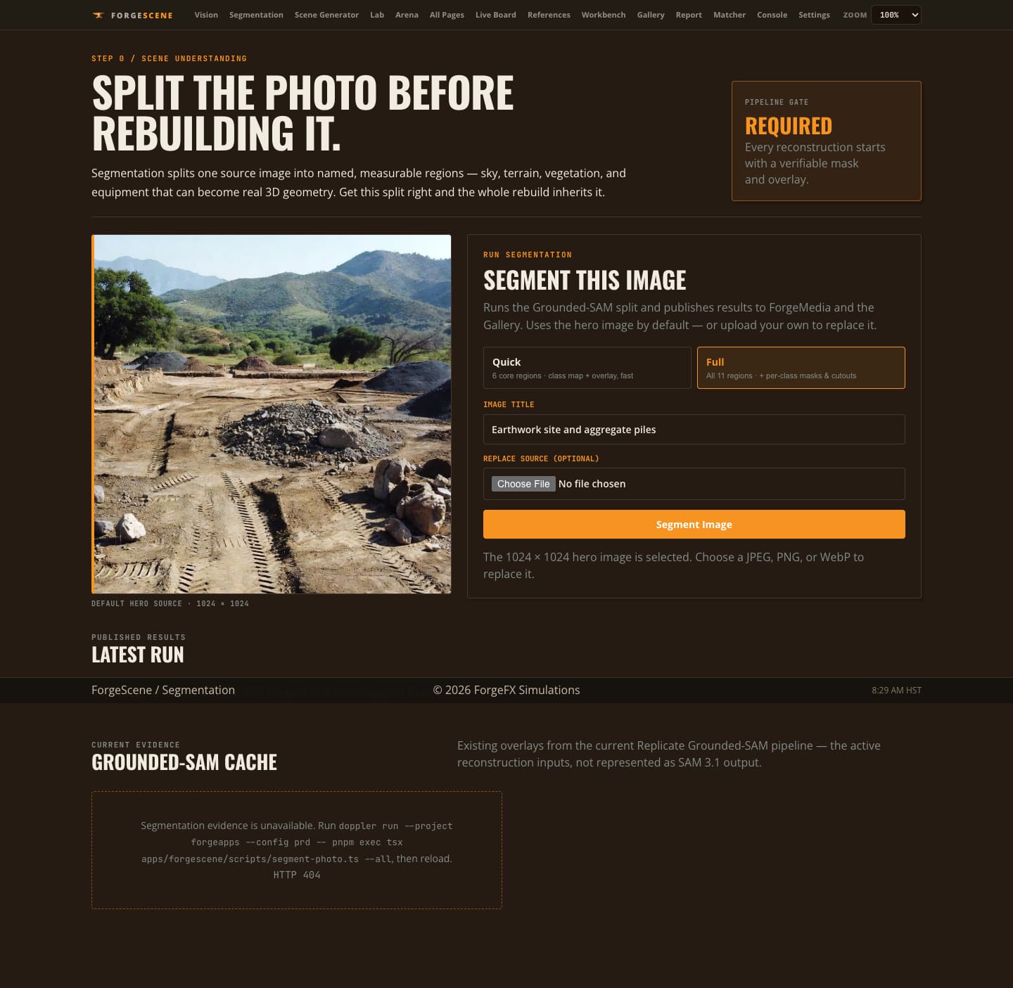 ForgeScene semantic segmentation page